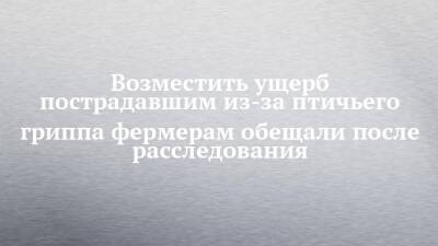 Возместить ущерб пострадавшим из-за птичьего гриппа фермерам обещали после расследования - chelny-izvest.ru - респ. Татарстан