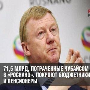 Чубайс обобрал Роснано на 71,5млрд рублей - webnovosti.info - Россия