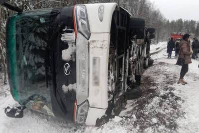 В Питкярантском районе опрокинулся туристический автобус - karel.mk.ru - республика Карелия