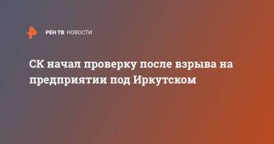 СК начал проверку после взрыва на предприятии под Иркутском - ren.tv - Россия - Иркутская обл. - Иркутск - Илимск