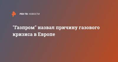 Сергей Комлев - "Газпром" назвал причину газового кризиса в Европе - ren.tv - Европа