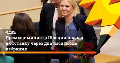 Магдалена Андерссон - Премьер-министр Швеции подала вотставку через два часа после избрания - ridus.ru - Швеция