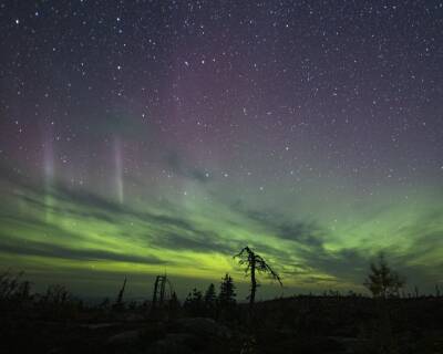 В небе над соседней Карелией запечатлели северное сияние — фото - ivbg.ru - Россия - Украина - Ленинградская обл. - республика Карелия