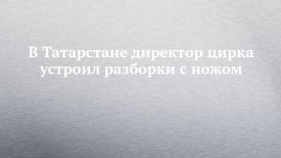 В Татарстане директор цирка устроил разборки с ножом - chelny-izvest.ru - респ. Татарстан