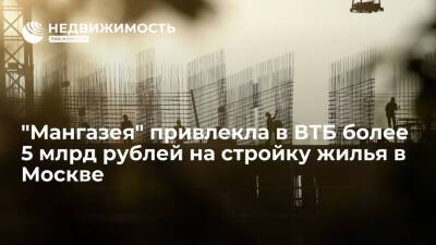 "Мангазея" привлекла в ВТБ более 5 млрд рублей на стройку жилья в Москве - realty.ria.ru - Москва - Строительство