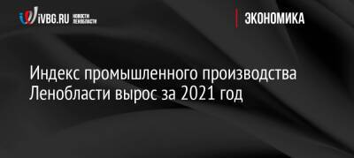 Индекс промышленного производства Ленобласти вырос за 2021 год - ivbg.ru - Россия - Украина - Ленинградская обл.