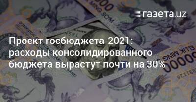 Проект госбюджета-2021: расходы консолидированного бюджета вырастут почти на 30% - gazeta.uz - Узбекистан