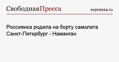Россиянка родила на борту самолета Санкт-Петербург — Наманган - svpressa.ru - Санкт-Петербург - Нижний Новгород - Ставрополье - Невинномысск