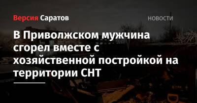 В Приволжском мужчина сгорел вместе с хозяйственной постройкой на территории СНТ - nversia.ru - Приволжск - район Энгельсский