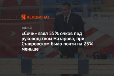 Андрей Назаров - «Сочи» взял 55% очков под руководством Назарова, при Ставровском было почти на 25% меньше - championat.com - Сочи - Хабаровск