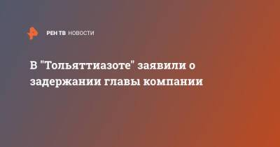 В компании "Тольяттиазот" заявили о задержании главы компании - ren.tv - Россия