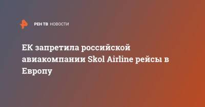 ЕК запретила российской авиакомпании Skol Airline рейсы в Европу - ren.tv - Россия