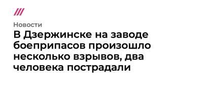 В Дзержинске на заводе боеприпасов произошло несколько взрывов, два человека пострадали - tvrain.ru - Дзержинск - Рязань