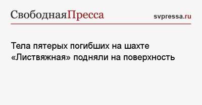 Тела пятерых погибших на шахте «Листвяжная» подняли на поверхность - svpressa.ru - Дзержинск