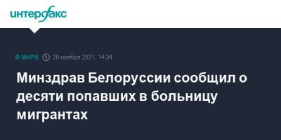 Минздрав Белоруссии сообщил о десяти попавших в больницу мигрантах - interfax.ru - Москва - Белоруссия