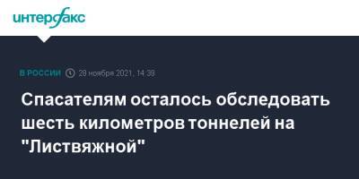 Сергей Цивилев - Спасателям осталось обследовать шесть километров тоннелей на "Листвяжной" - interfax.ru - Москва - Кемеровская обл.
