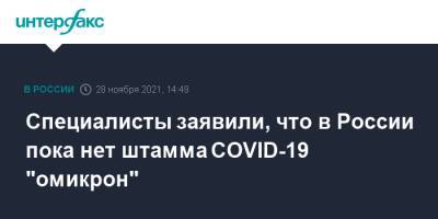 Камиль Хафизов - Специалисты заявили, что в России пока нет штамма COVID-19 "омикрон" - interfax.ru - Москва - Россия - Юар