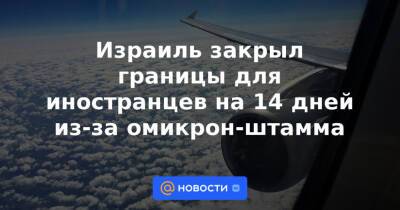 Израиль закрыл границы для иностранцев на 14 дней из-за омикрон-штамма - news.mail.ru - Израиль
