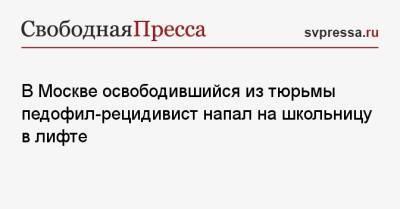 В Москве освободившийся из тюрьмы педофил-рецидивист напал на школьницу в лифте - svpressa.ru - Москва - Новосибирск - Владивосток - Самарская обл.