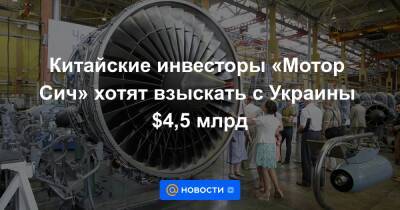 Китайские инвесторы «Мотор Сич» хотят взыскать с Украины $4,5 млрд - news.mail.ru - Украина - Гаага