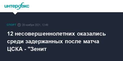 12 несовершеннолетних оказались среди задержанных после матча ЦСКА - "Зенит - sport-interfax.ru - Москва - Россия - Санкт-Петербург