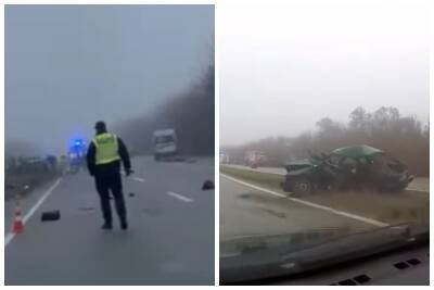 Трагическая авария заблокировала движение на украинской трассе, авто отбросило на встречку: кадры ДТП - politeka.net - Украина - Запорожская обл. - Запорожье - Днепр
