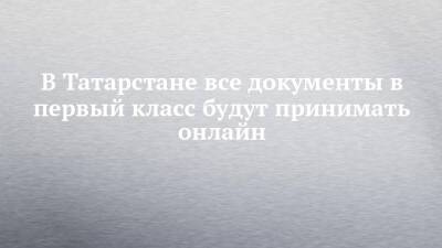 В Татарстане все документы в первый класс будут принимать онлайн - chelny-izvest.ru - респ. Татарстан