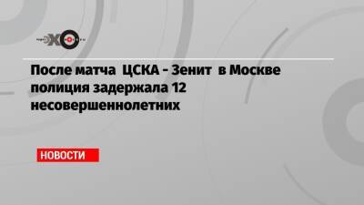 После матча ЦСКА — «Зенит» в Москве полиция задержала 12 несовершеннолетних - echo.msk.ru - Москва