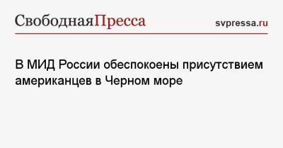 Александр Грушко - В МИД России обеспокоены присутствием американцев в Черном море - svpressa.ru - Россия