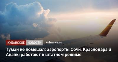 Туман не помешал: аэропорты Сочи, Краснодара и Анапы работают в штатном режиме - kubnews.ru - Москва - Анапа - Сочи - Краснодарский край - Краснодар - Нижний Новгород