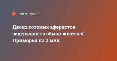 Двоих сотовых аферистов задержали за обман жителей Приморья на 2 млн - ren.tv - Россия - Приморье край - Владивосток