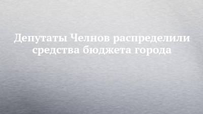 Депутаты Челнов распределили средства бюджета города - chelny-izvest.ru - Набережные Челны