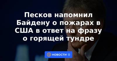Владимир Путин - Дмитрий Песков - Джо Байден - Песков напомнил Байдену о пожарах в США в ответ на фразу о горящей тундре - news.mail.ru - Москва - Россия - США - Турция - Шотландия - шт. Калифорния