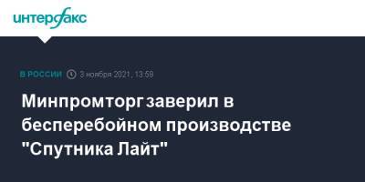 Минпромторг заверил в бесперебойном производстве "Спутника Лайт" - interfax.ru - Москва - Россия - Красноярский край - Санкт-Петербург - Воронежская обл. - Свердловская обл. - Калининградская обл.
