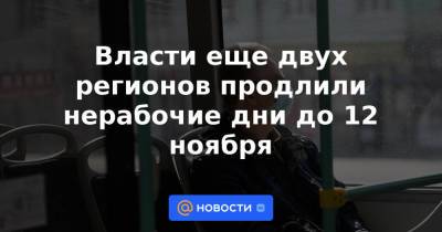 Власти еще двух регионов продлили нерабочие дни до 12 ноября - news.mail.ru - Челябинская обл.
