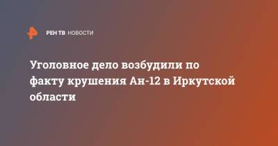 Уголовное дело возбудили по факту крушения Ан-12 в Иркутской области - ren.tv - Россия - Иркутская обл.