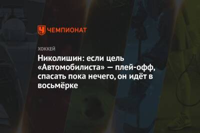 Николай Заварухин - Андрей Николишин - Николишин: если цель «Автомобилиста» — плей-офф, спасать пока нечего, он идёт в восьмёрке - championat.com