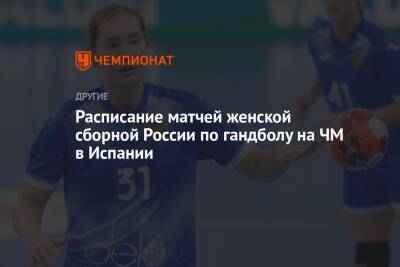 Расписание матчей женской сборной России по гандболу на ЧМ в Испании - championat.com - Россия - Польша - Испания - Сербия - Камерун