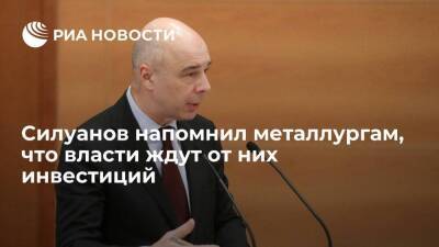 Антон Силуанов - Министр финансов Антон Силуанов напомнил металлургам, что власти ждут от них инвестиций - smartmoney.one - Россия