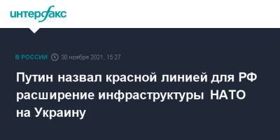 Владимир Путин - Путин назвал красной линией для РФ расширение инфраструктуры НАТО на Украину - interfax.ru - Москва - Россия - Украина