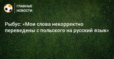 Ральф Рангник - Рыбус: «Мои слова некорректно переведены с польского на русский язык» - bombardir.ru - Россия - Польша