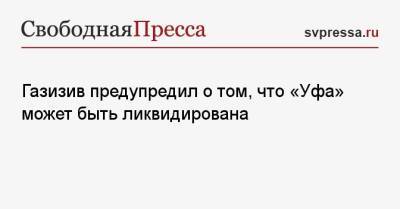 Шамиль Газизов - Газизив предупредил о том, что «Уфа» может быть ликвидирована - svpressa.ru - Уфа