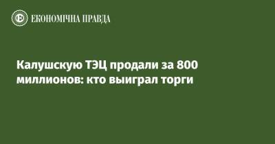 Виталий Кропачев - Калушскую ТЭЦ продали за 800 миллионов: кто выиграл торги - epravda.com.ua - Украина - Донецкая обл.