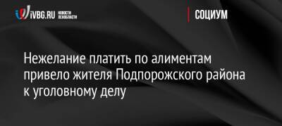 Нежелание платить по алиментам привело жителя Подпорожского района к уголовному делу - ivbg.ru - Украина - Ленинградская обл. - район Подпорожский