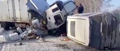 Грузовик и тягач спровоцировали массовое ДТП на трассе под Новосибирском - sib.fm - Новосибирск