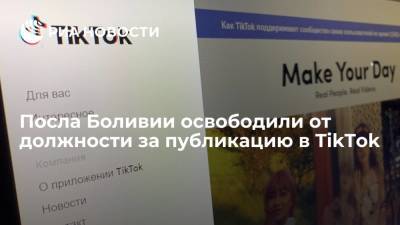 Боливия освободила от должности посла в Парагвае из-за публикации дипломата в TikTok - ria.ru - Боливия - Буэнос-Айрес - Парагвай