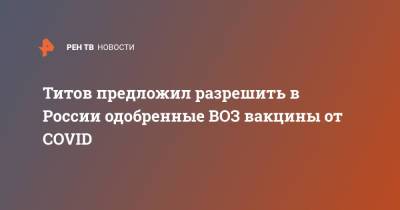 Борис Титов - Титов предложил разрешить в России одобренные ВОЗ вакцины от COVID - ren.tv - Россия