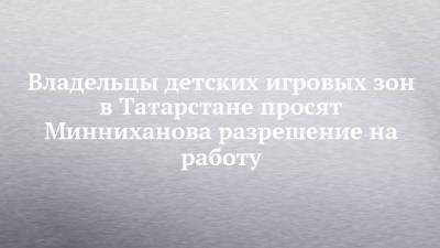Рустам Минниханов - Владельцы детских игровых зон в Татарстане просят Минниханова разрешение на работу - chelny-izvest.ru - Россия - Казахстан - респ. Татарстан - Белоруссия - Набережные Челны - Казань - Нижнекамск - Альметьевск