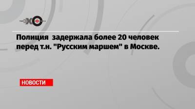 Никита Зайцев - Полиция задержала более 20 человек перед т.н. «Русским маршем» в Москве. - echo.msk.ru - Москва