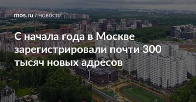 Максим Гаман - С начала года в Москве зарегистрировали почти 300 тысяч новых адресов - mos.ru - Москва